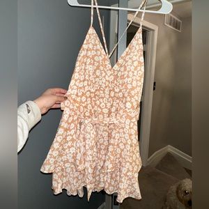 XL Pink Lily Floral Romper